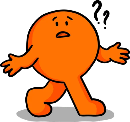 Illustration: an orange figure shrugs, two question marks float above it.